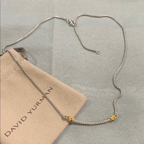 David Yurman Silver and Gold Necklace - Picture 1 of 4